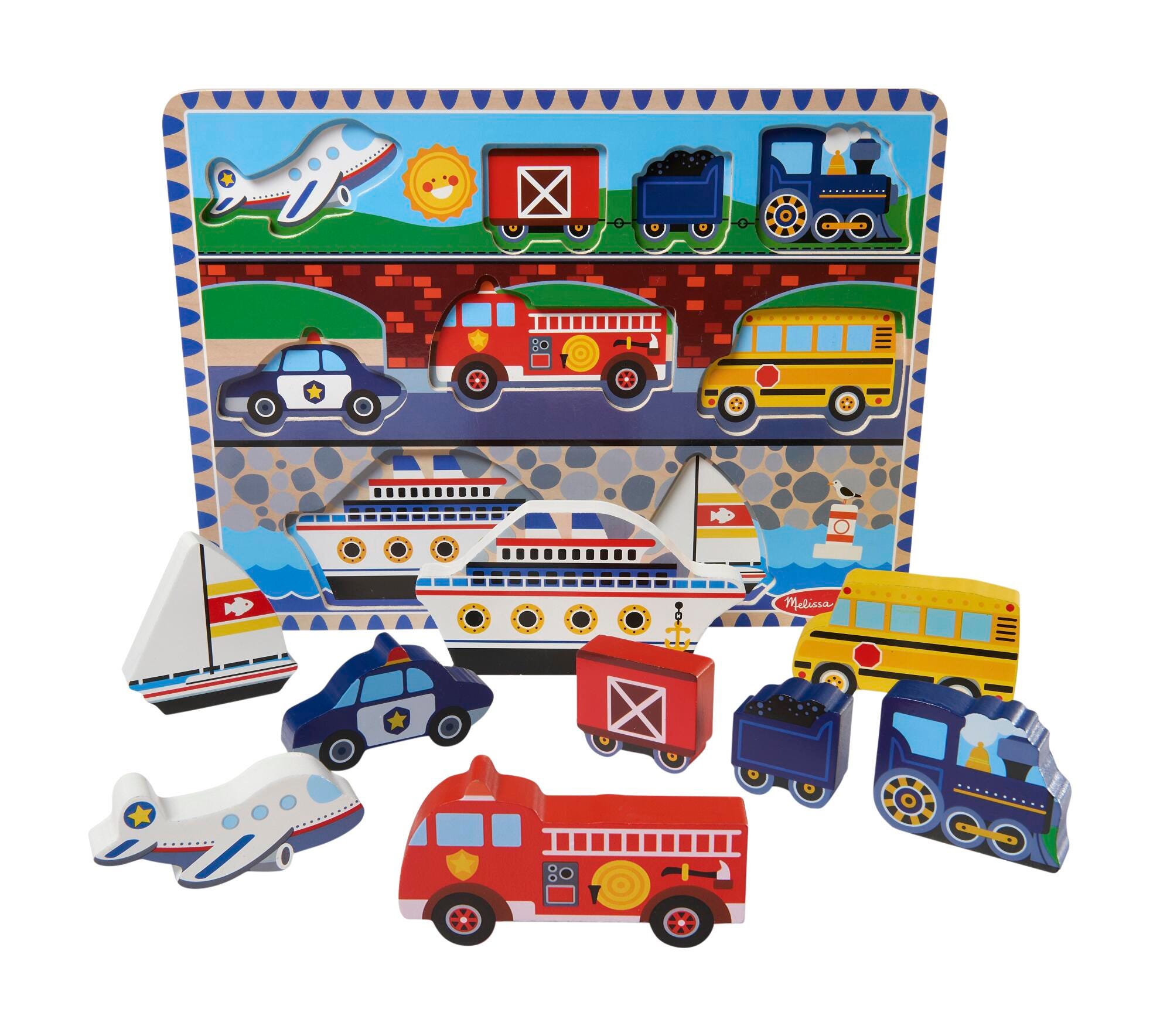 Melissa Doug Vehicles Chunky Puzzle